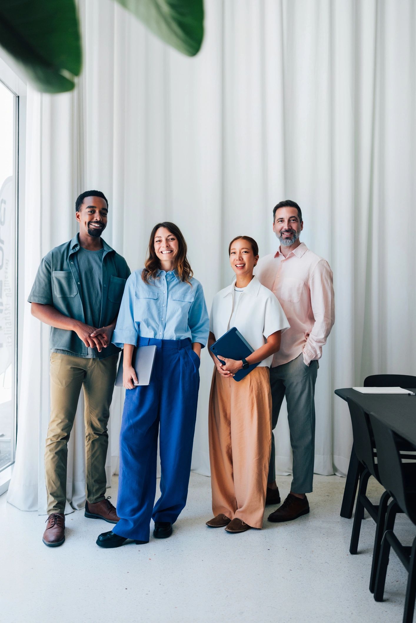 Modern office team portrait representing co-founder leadership