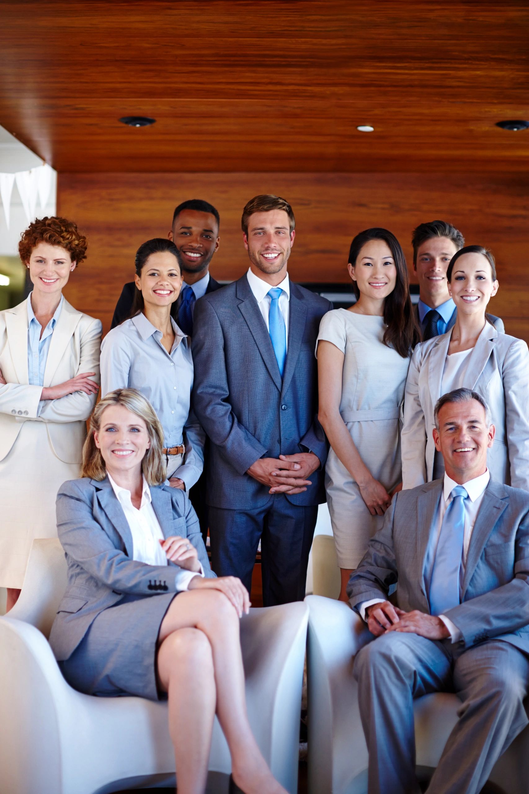 Professional business team portrait representing leadership